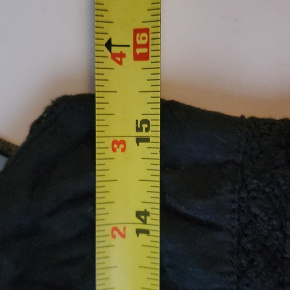 Zara Black Cotton Lace Tiered Midi Dress Size Large Cross Strap Open Back Vacay - Picture 14 of 15